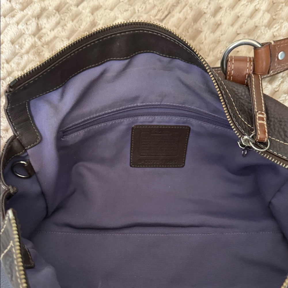 Coach Dark Brown Leather Shoulder Bag - Picture 5 of 10
